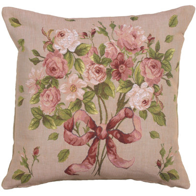Decatur Linen Throw Pillow Ophelia Letter G Watercolor Flower Throw Pillow
